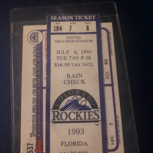 LOT of Tops Rockies Baseball Cards, 2 1993 Tickets - Picture 4 of 11